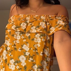 Mustard off the shoulder top